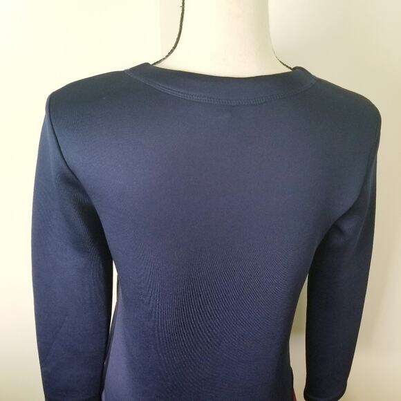 BCBGMAXAZRIA Genesa Dress XS Color Block Long Sleeve Scuba Fit Flare Academia - Picture 8 of 12